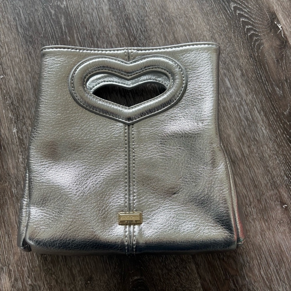 Betsey Johnson silver heart handbag